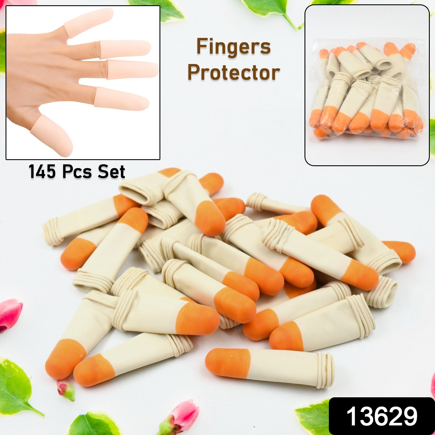 Finger Caps, Silicone Finger Protectors Sleeves (Finger Cots / 145 Pcs Set Approx) - Image 2