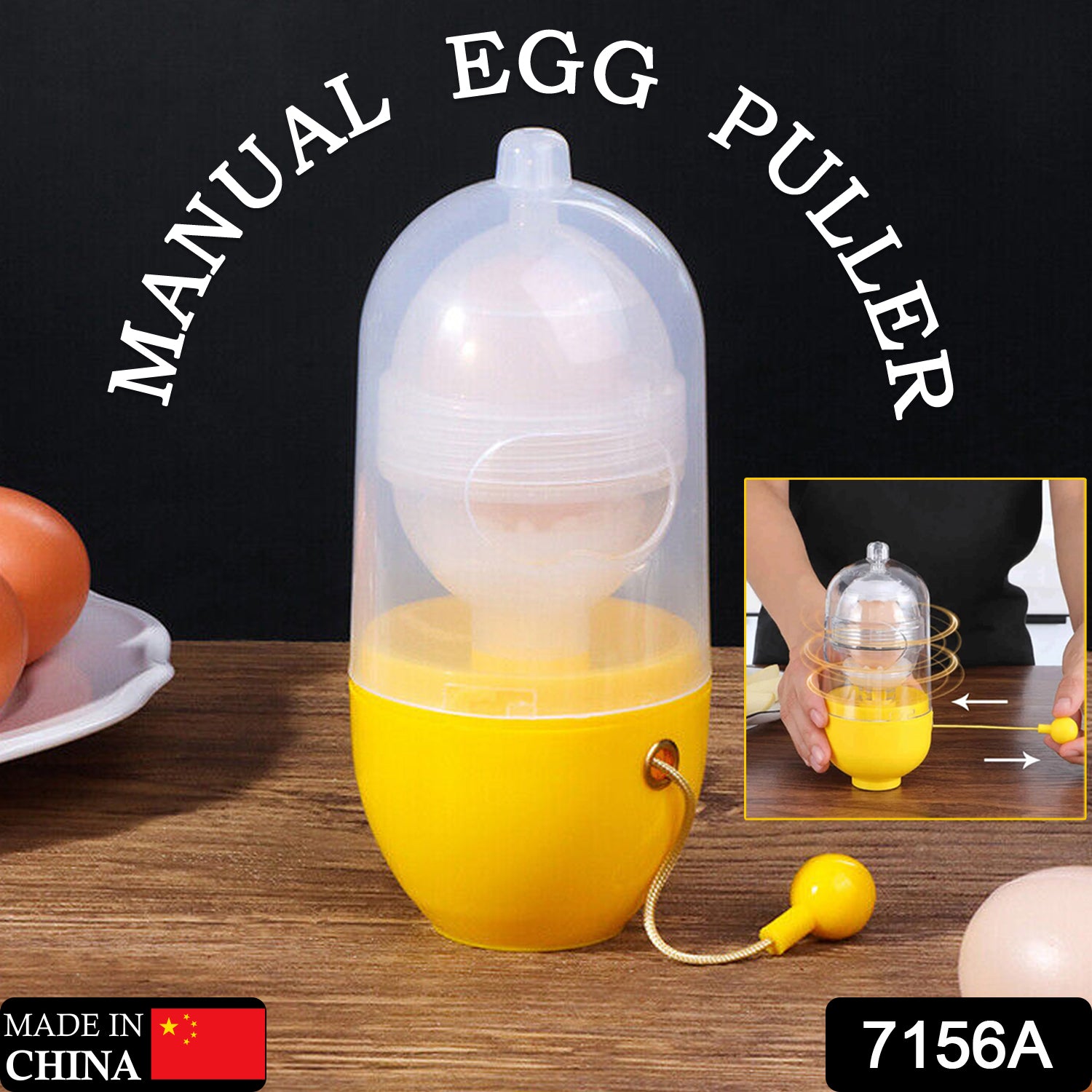 MANUAL EGG PULLER SCRAMBLER HOUSEHOLD WHITE EGG YOLK MIXER KITCHEN TOOL MIX MANUAL SCRAMBLER CONVENIENT WITHOUT BREAKING EGGS. - Image 2