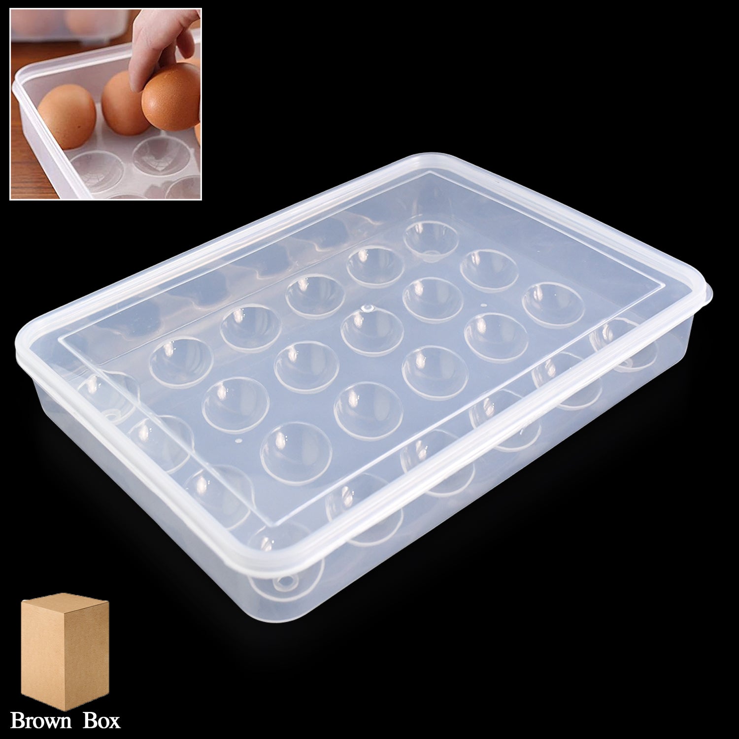 Plastic Egg 24 Grid Storage Container Holder for Refrigerator Egg Tray Holds 24 Eggs (1 Pc) - Image 2