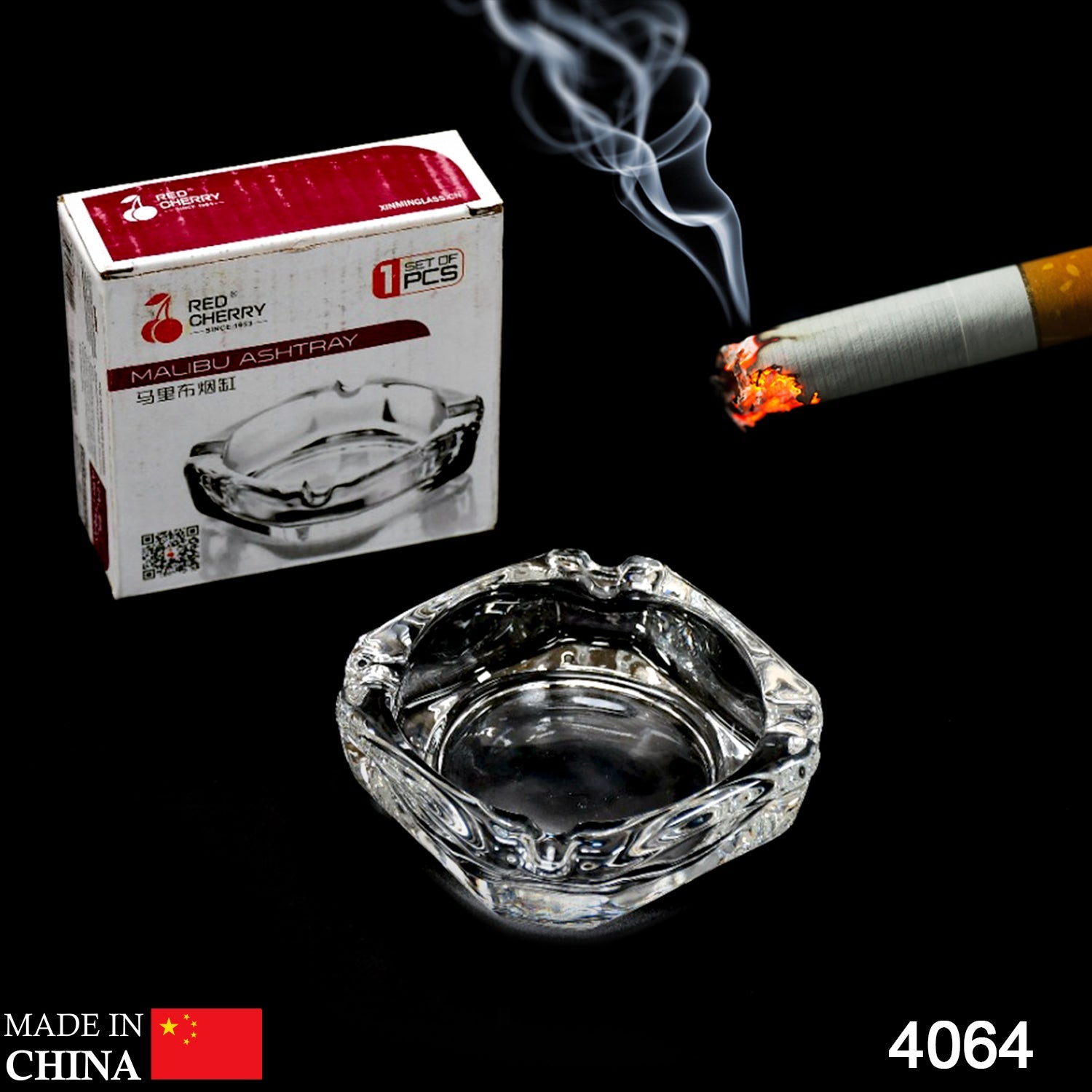 Glass Brunswick Crystal Quality Cigar Cigarette Ashtray Round Tabletop for Home Office Indoor Outdoor Home Decor - Image 2
