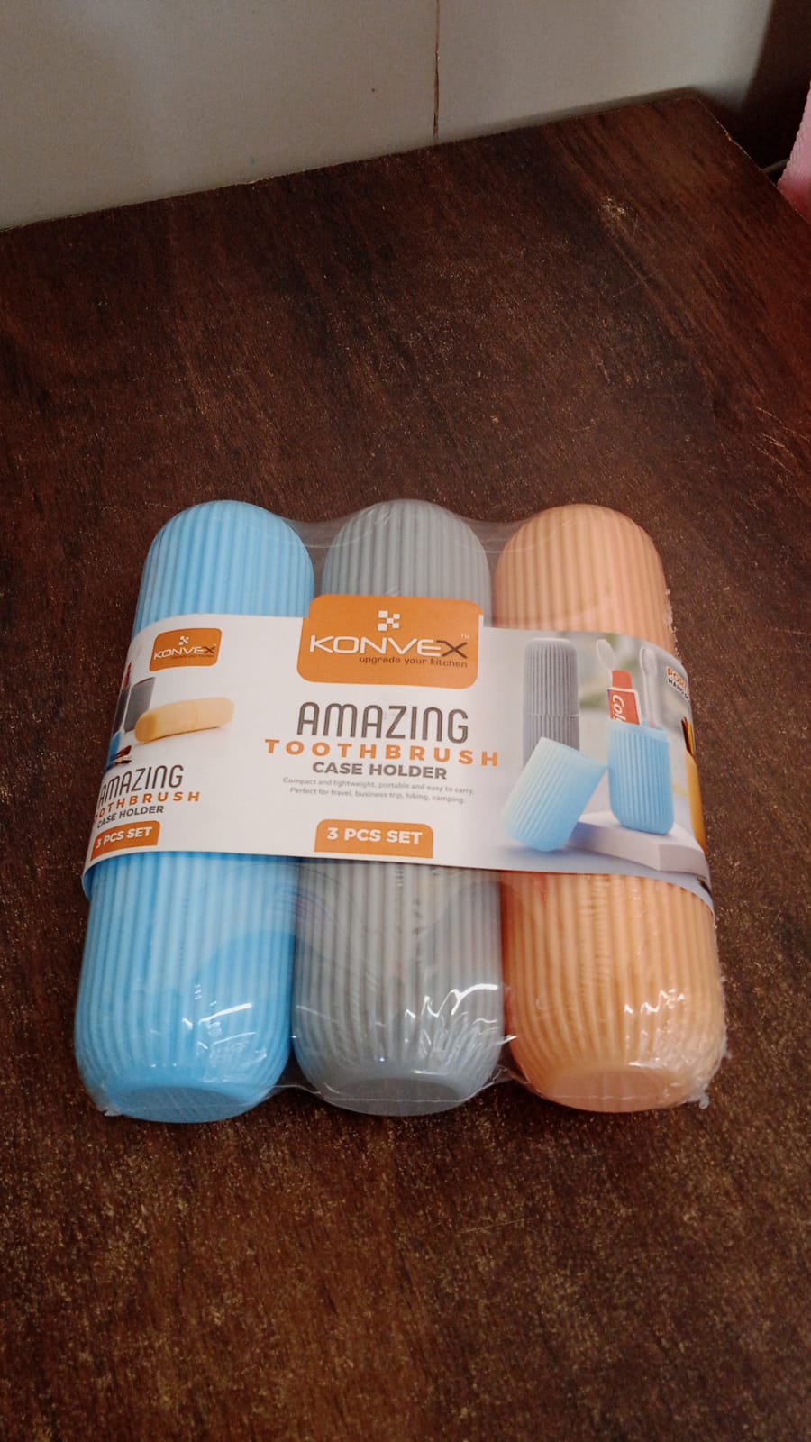 Capsule Shape Travel Toothbrush Toothpaste Case Holder (Multicolor / 3 Pcs Set) - Image 8