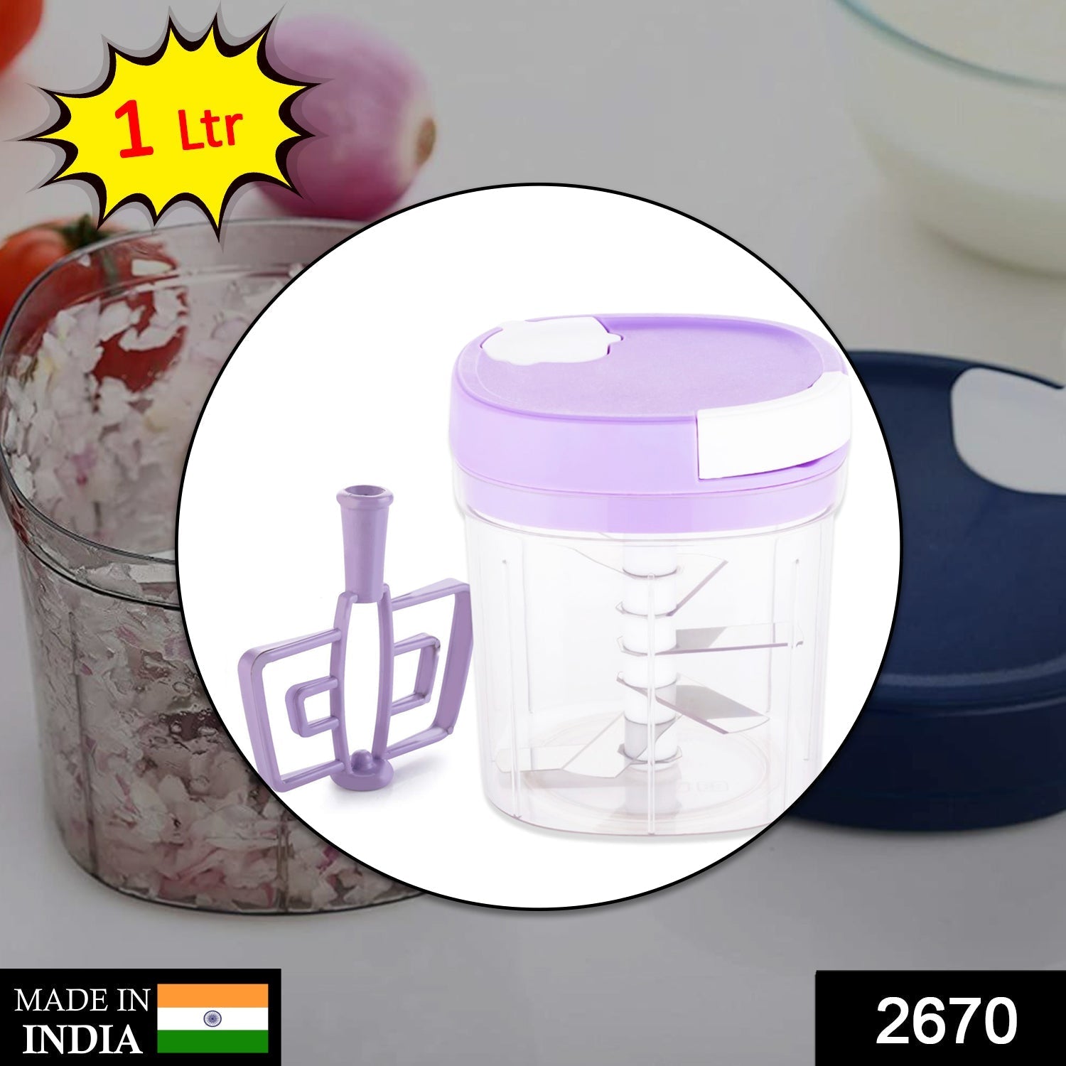 2 in 1 Handy Chopper & Slicer for Fruits, Veggies & Cheese - Image 2