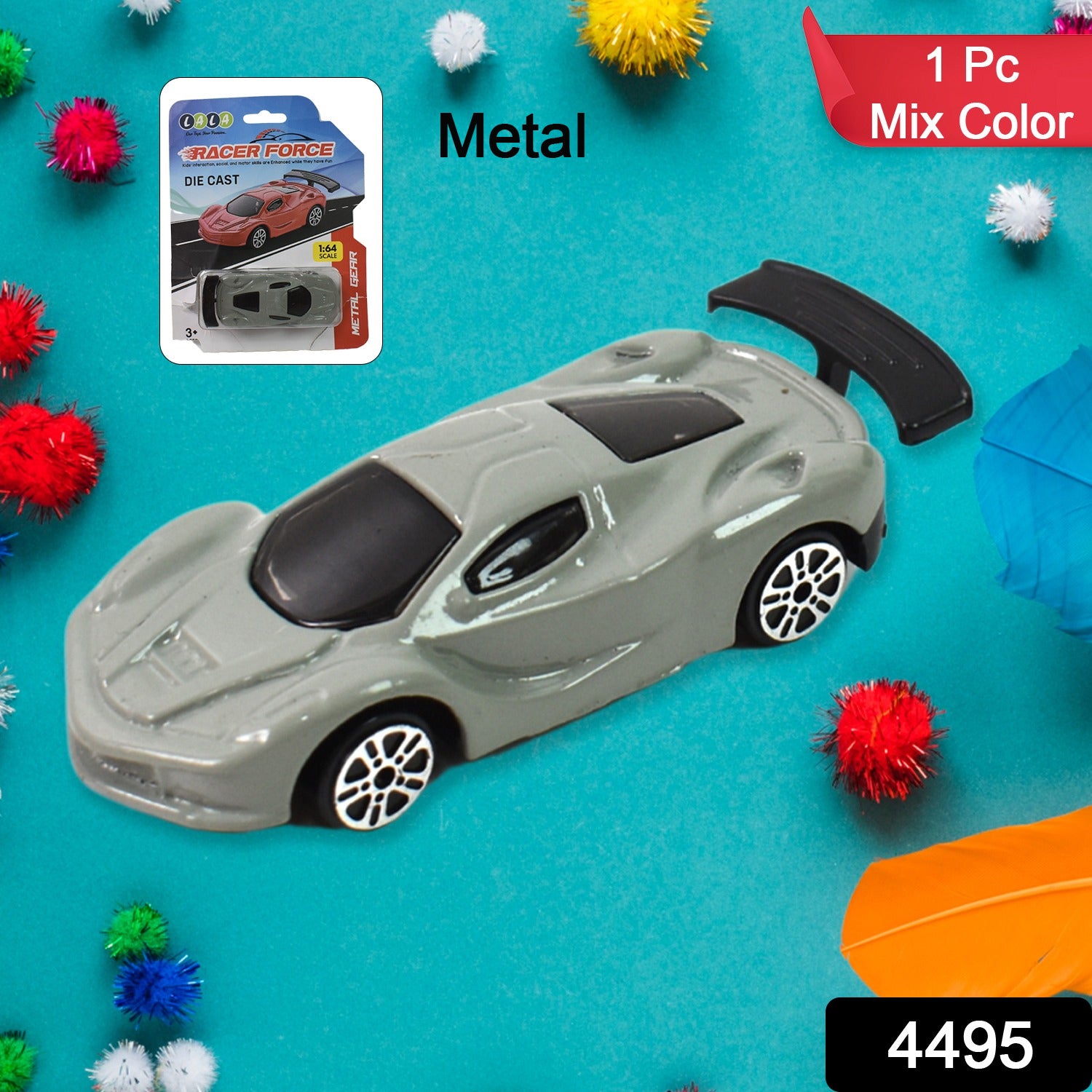Metal Mini Car Toy, Free Wheel Toy Vehicle (Multicolor / 1 Pc) - Image 2