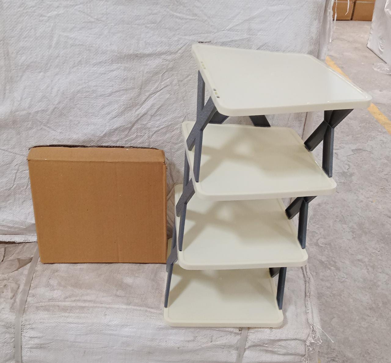 4 LAYER SHOES STAND, SHOE TOWER RACK SUIT FOR SMALL SPACES, CLOSET, SMALL ENTRYWAY, EASY ASSEMBLY AND STABLE IN STRUCTURE, CORNER STORAGE CABINET FOR SAVING SPACE - Image 9