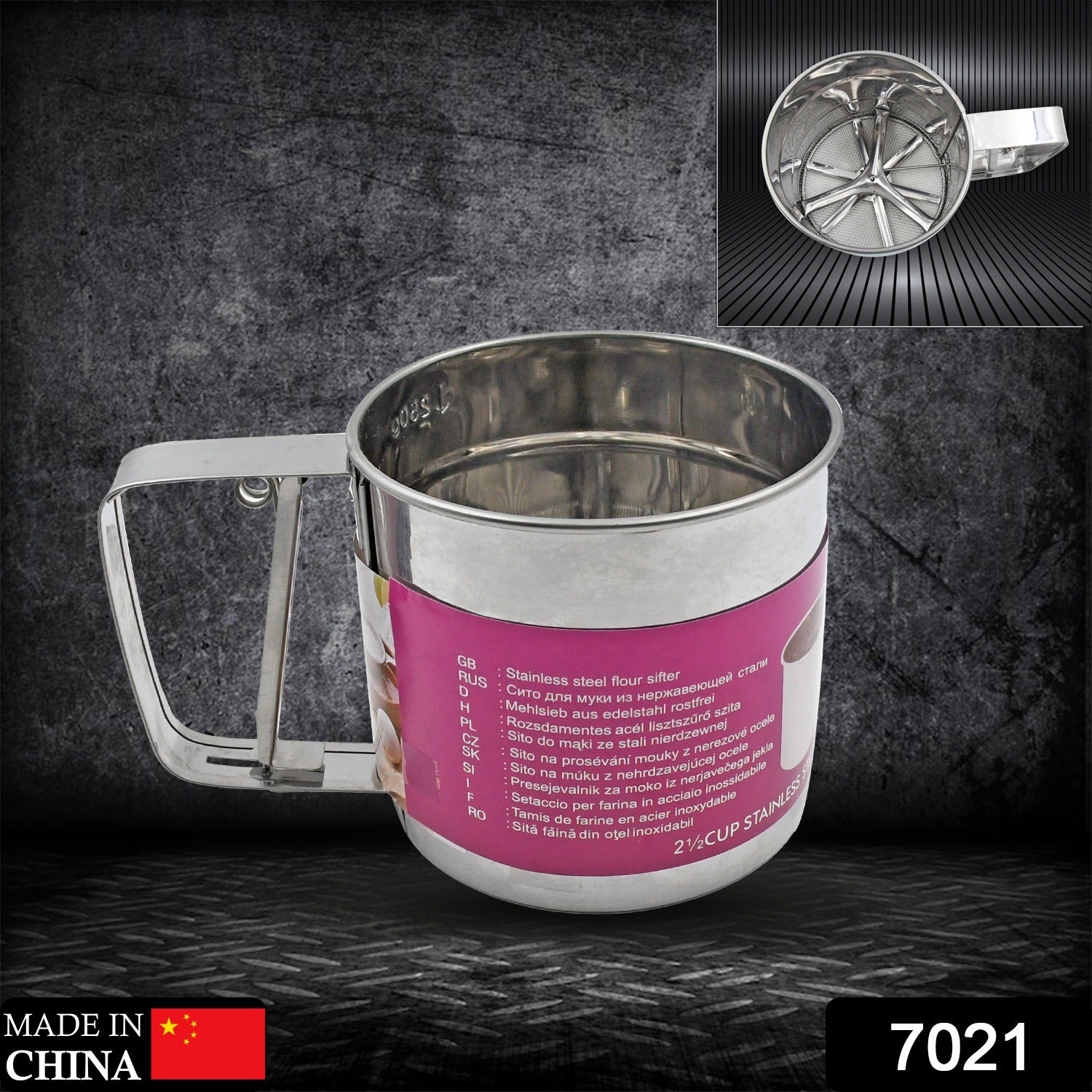 Stainless Steel Flour Sifter – Handheld Baking Sieve with Measuring Scale - Image 2