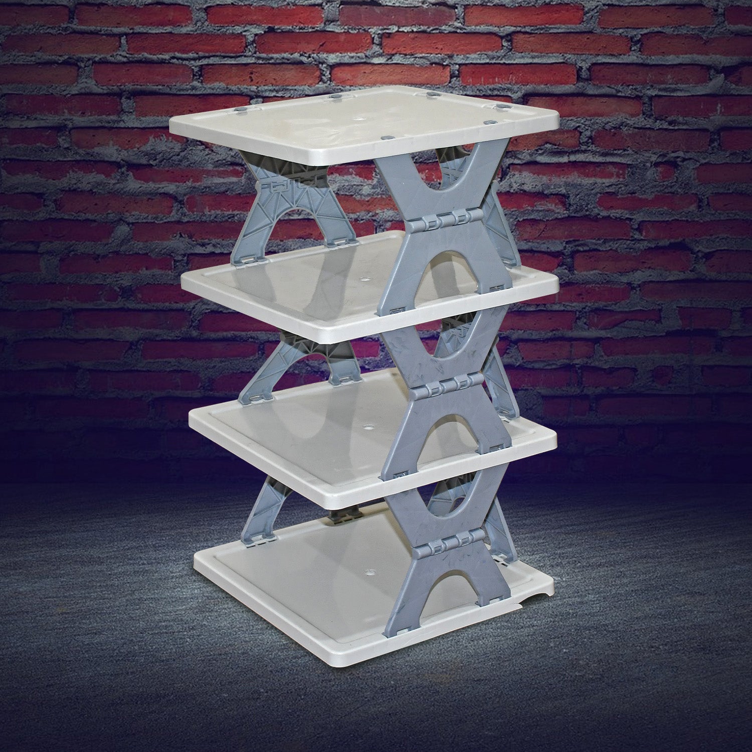 Foldable Shoe Rack (1 Pc, 4 Layers): Space-Saving, Entryway Storage - Image 3