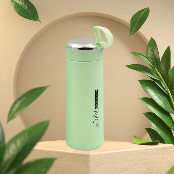Water bottle 400ml leak proof, glass water bottle with daily water intake for gym and children, Nice Bottle (1 pc / Light Green Color) - Image 6