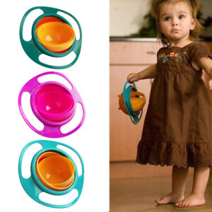 Portable Non Spill Feeding Toddler Gyro Bowl 360 Degree Rotating Dish