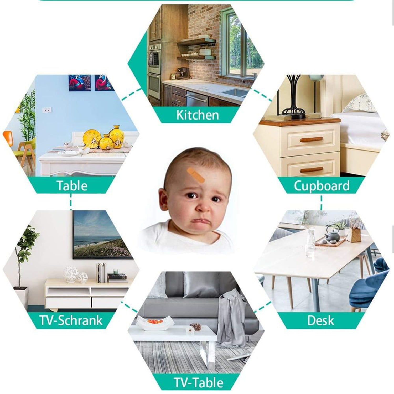 Table Corners Edge Protector Guards for Baby Child Safety (Pack of 4Pc) - Image 3