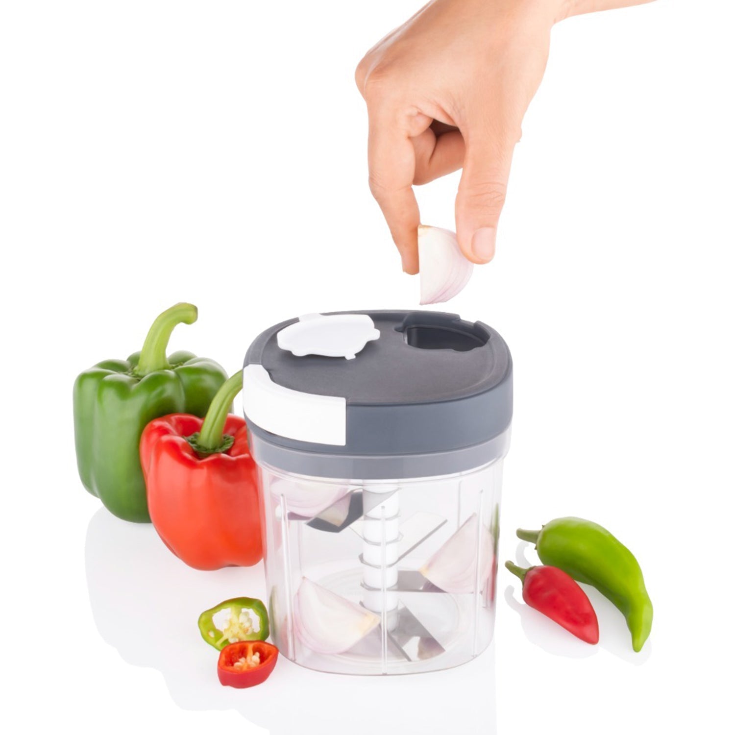 2 in 1 Handy Chopper & Slicer for Fruits, Veggies & Cheese - Image 3