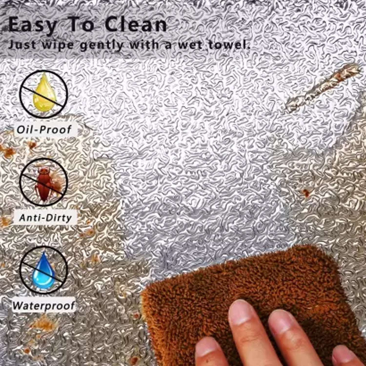 Aluminium foil for Kitchen and Aluminium Foil Paper Sticker Roll for Kitchen Wall, Drawers. (60cmx2Meter) - Image 4