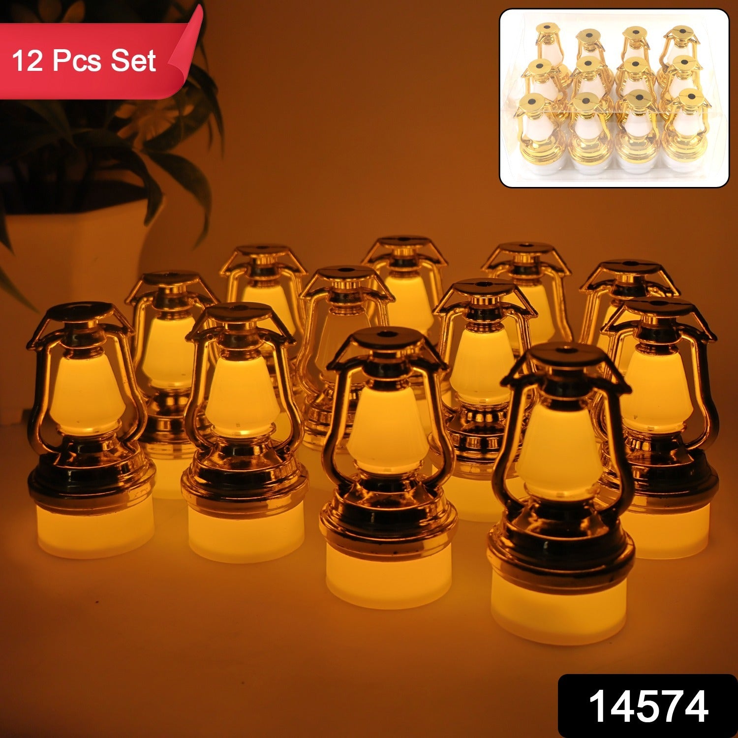Decorative Vintage Lantern Style Flameless LED Candles (12 Pc) - Image 2