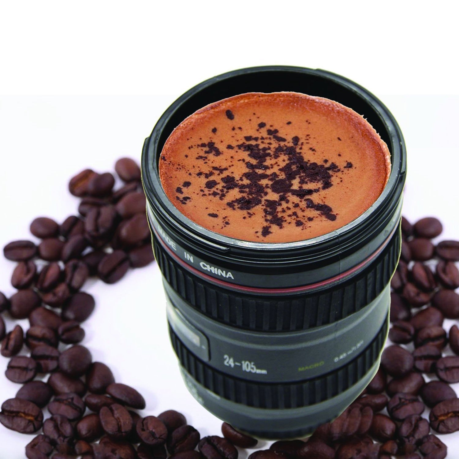 Plastic Camera Lens Stainless Steel Coffee Mug - Image 3