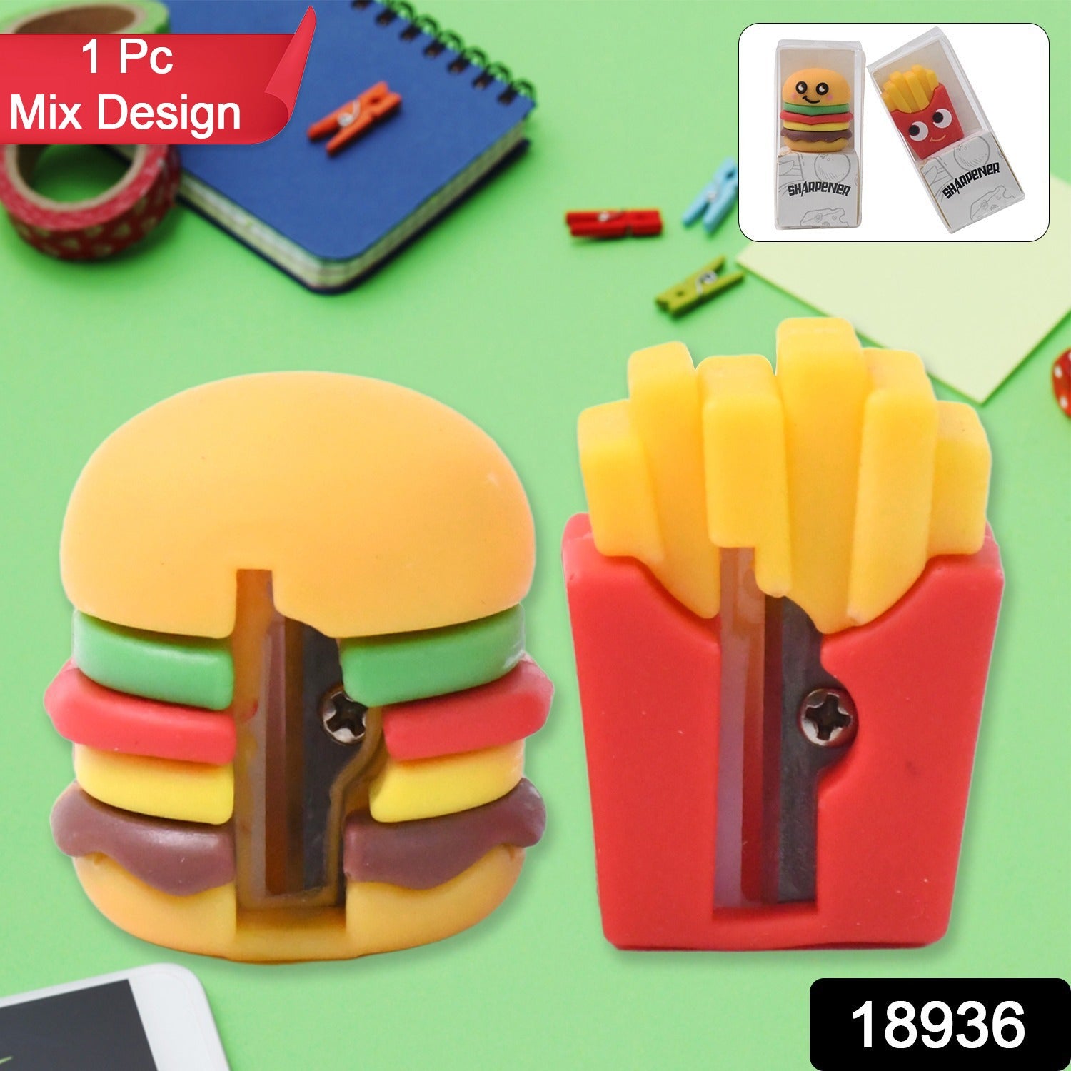 Mix Design Cartoon Shaped Sharpener (1 Pc) - Image 2