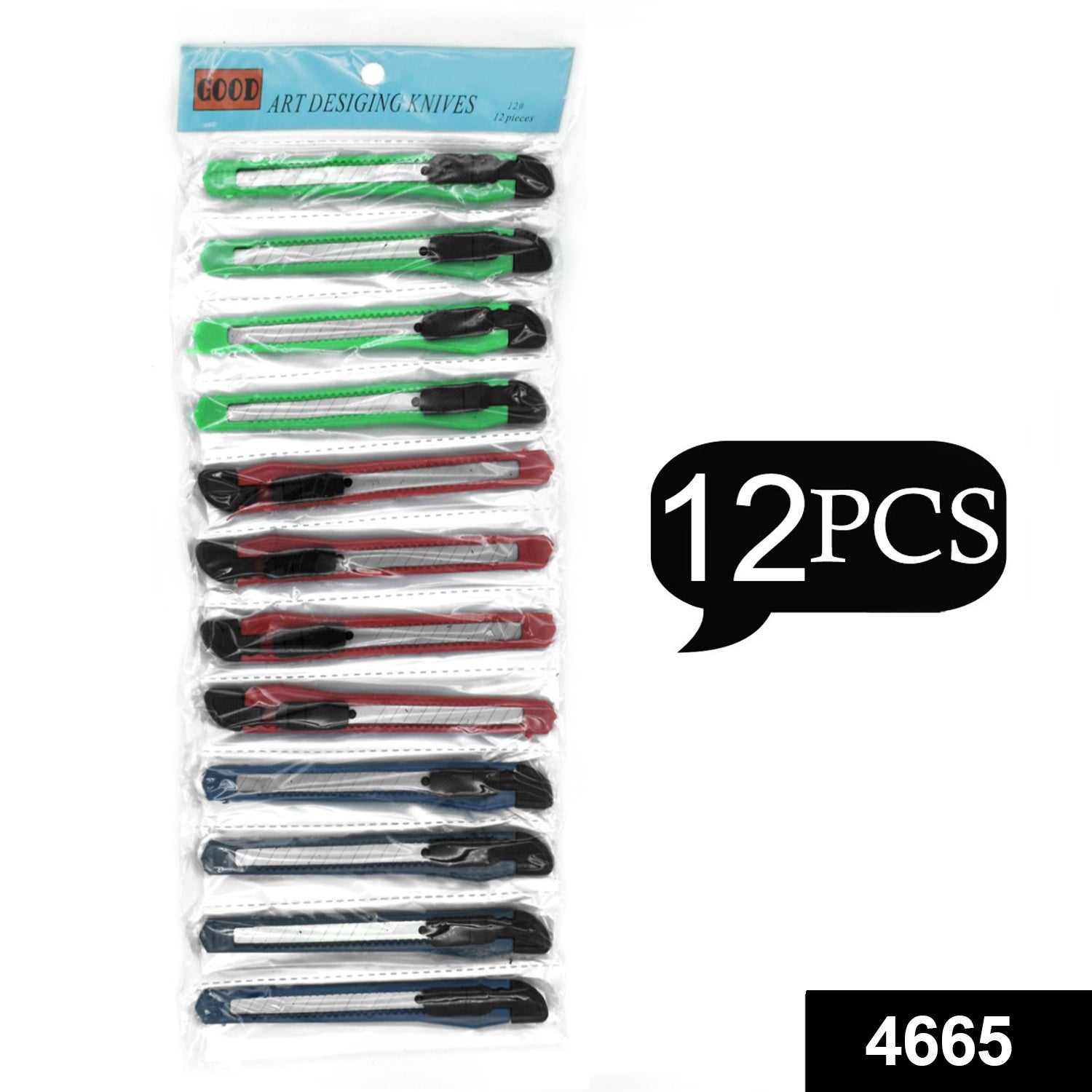 Paper Cutter Stationary Item Standard Quality Knife ( 12PC SET ) - Image 2
