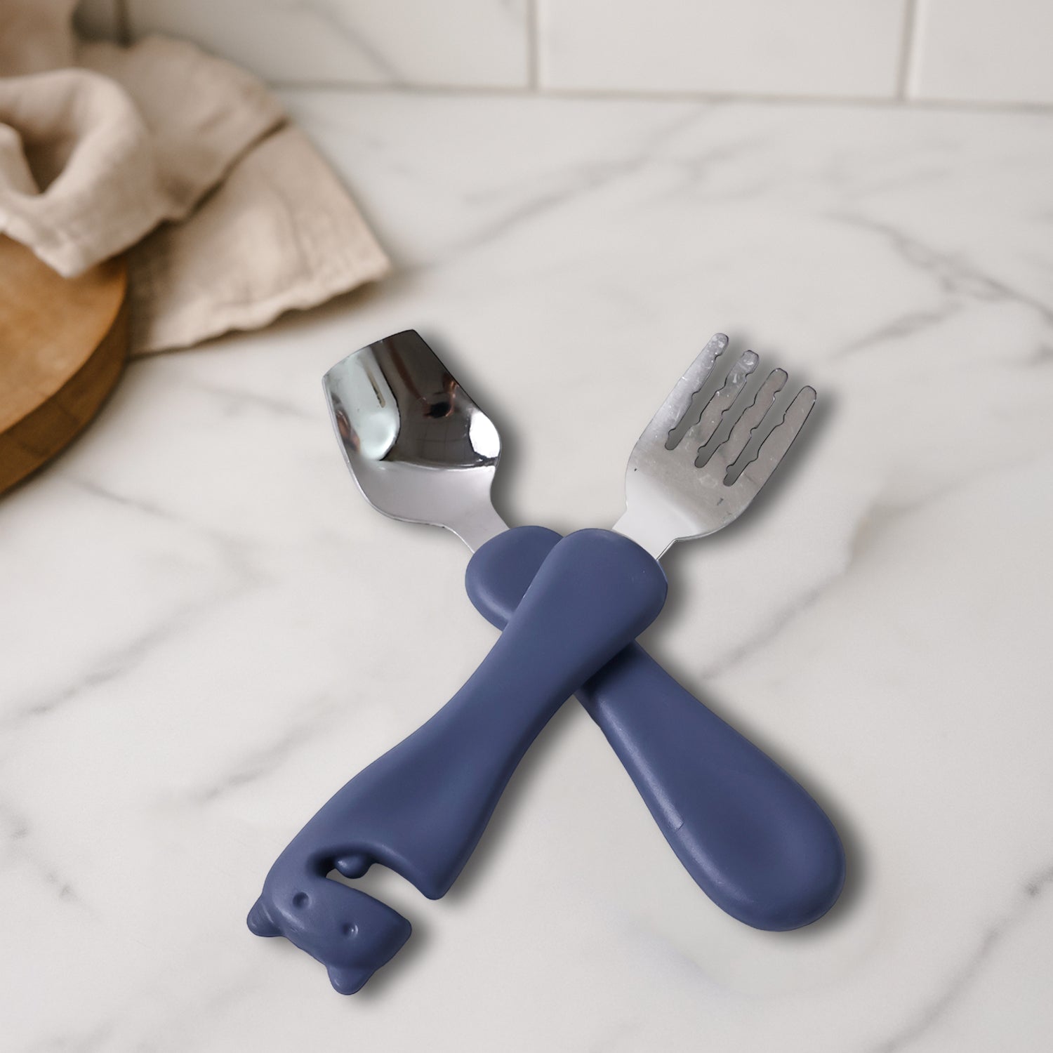 Supermom Foodie Stainless Steel Spoon & Fork (2 Pc Set) - Image 3