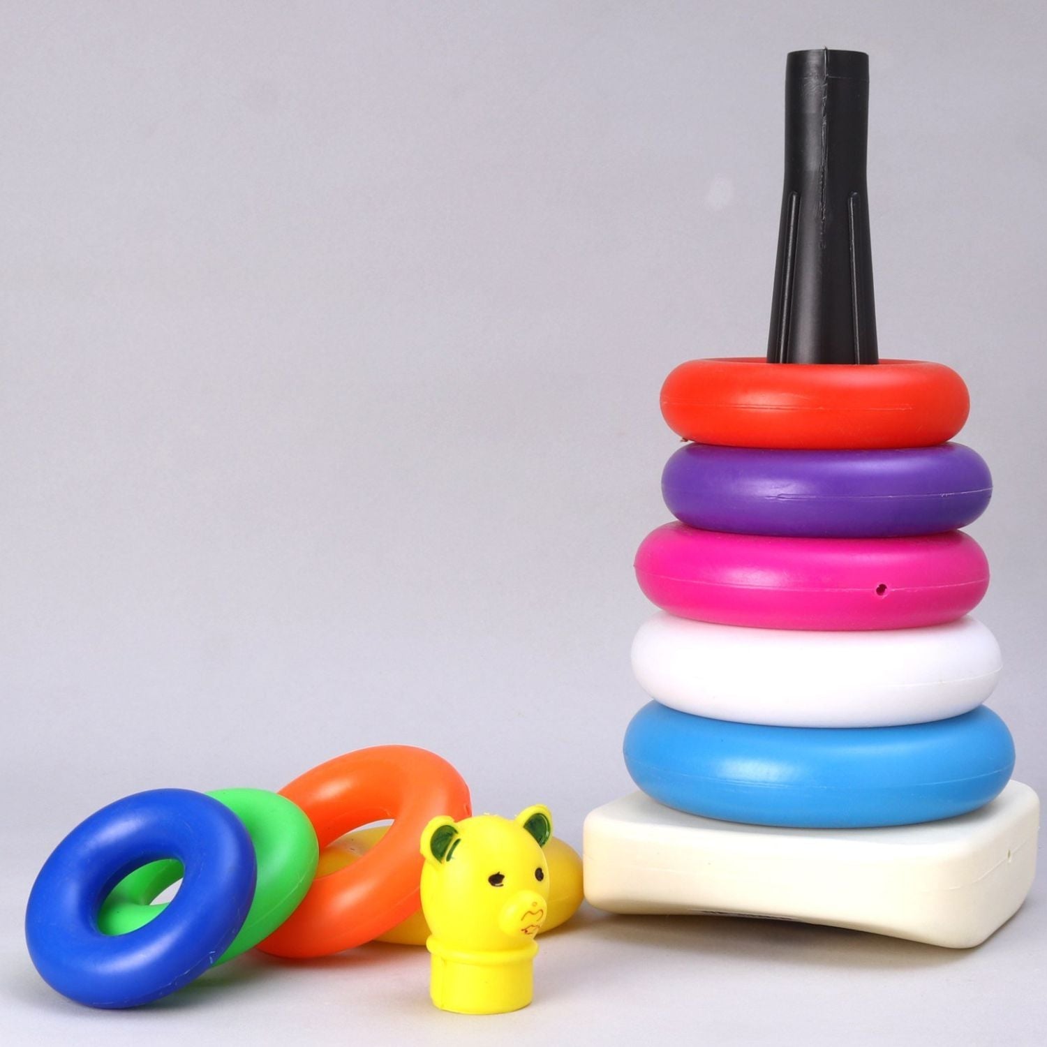 Plastic Baby Kids Teddy Stacking Ring Jumbo Stack Up Educational Toy 9pc - Image 6