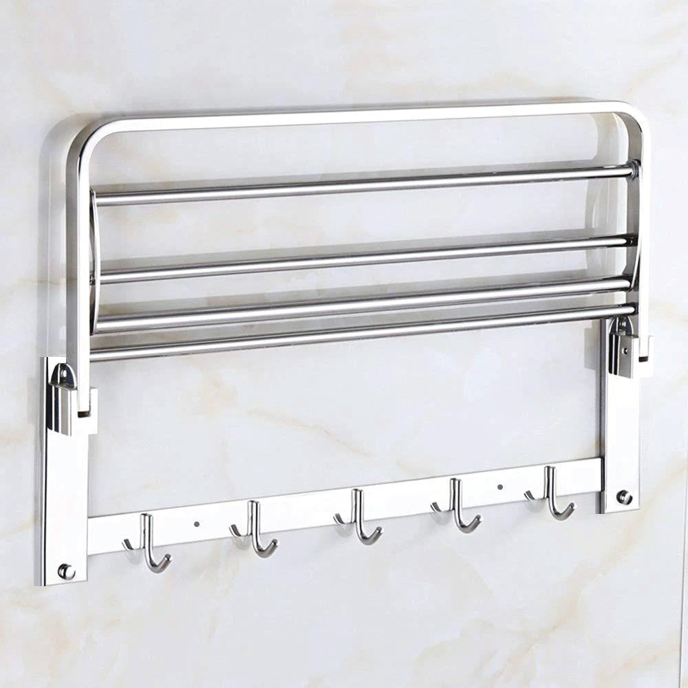 Stainless Steel Folding Towel Rack Cum Towel Bar 18 Inch - Image 4