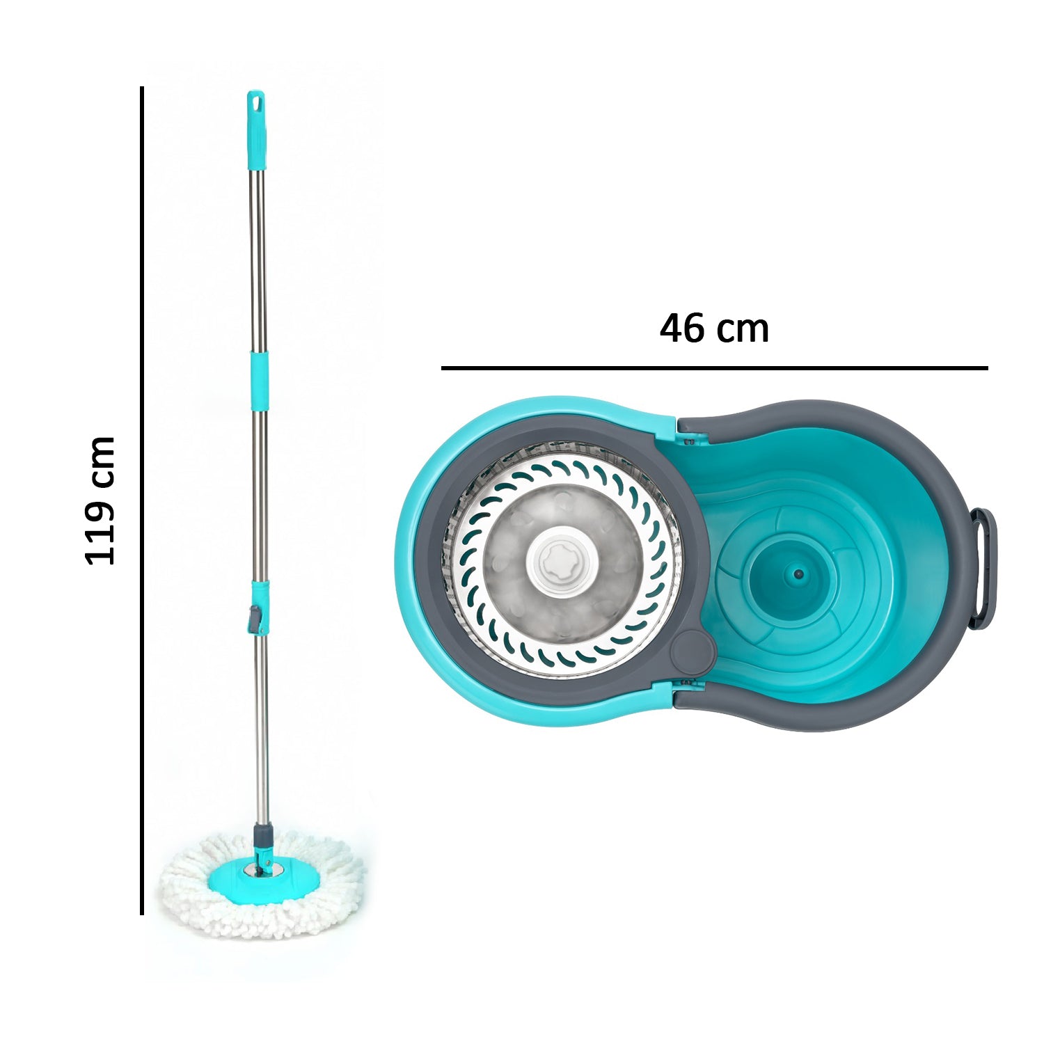 Quick Spin Mop With Steel Spin, Bucket Floor Cleaning, Easy Wheels & Big Bucket, Floor Cleaning Mop with Bucket - Image 5