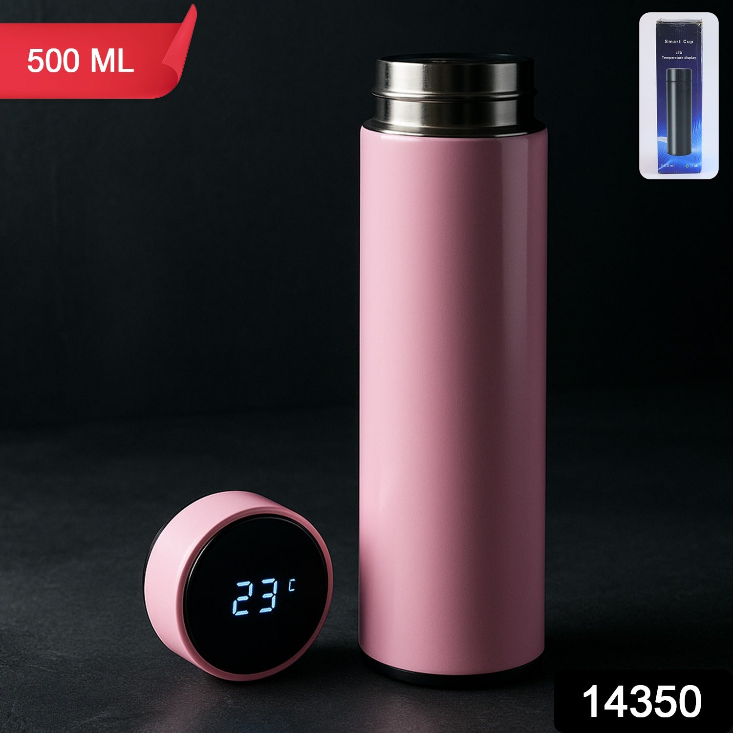 Pink Vacuum Insulated Water Bottle (1 Pc / 500ML) - Image 2