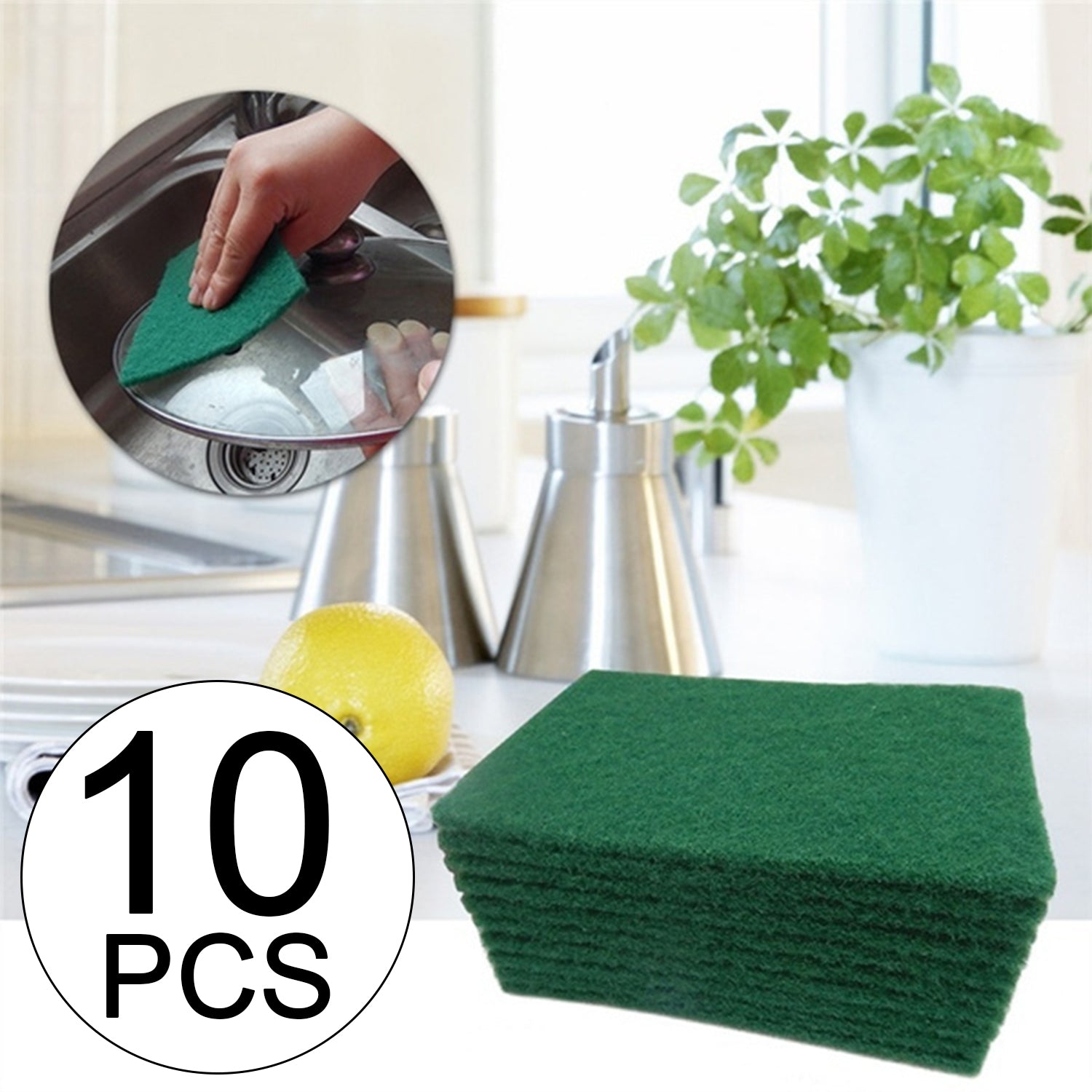 Green Kitchen Scrubber Pads for Utensils / Tiles Cleaning - Image 3
