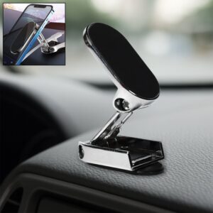 360° Rotating Magnetic Car Phone Holder in Metal (1 Pc, Folding)