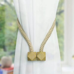 Non-Magnetic Curtain Tiebacks: Decorative Pearl Design (2 Pc, (Without Magnet Buckle)