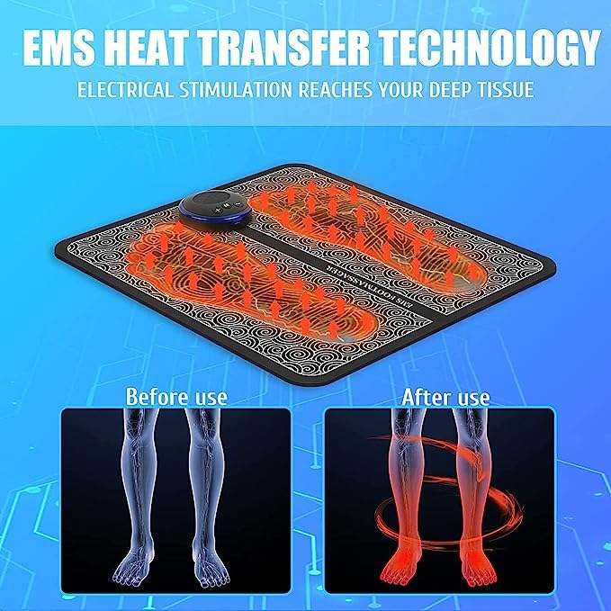 EMS Foot Massager, Electric Feet Massager, Deep Kneading Circulation Foot Booster for Feet and Legs Muscle Stimulator, Folding Portable Electric Massage Machine (Mix Design) - Image 6