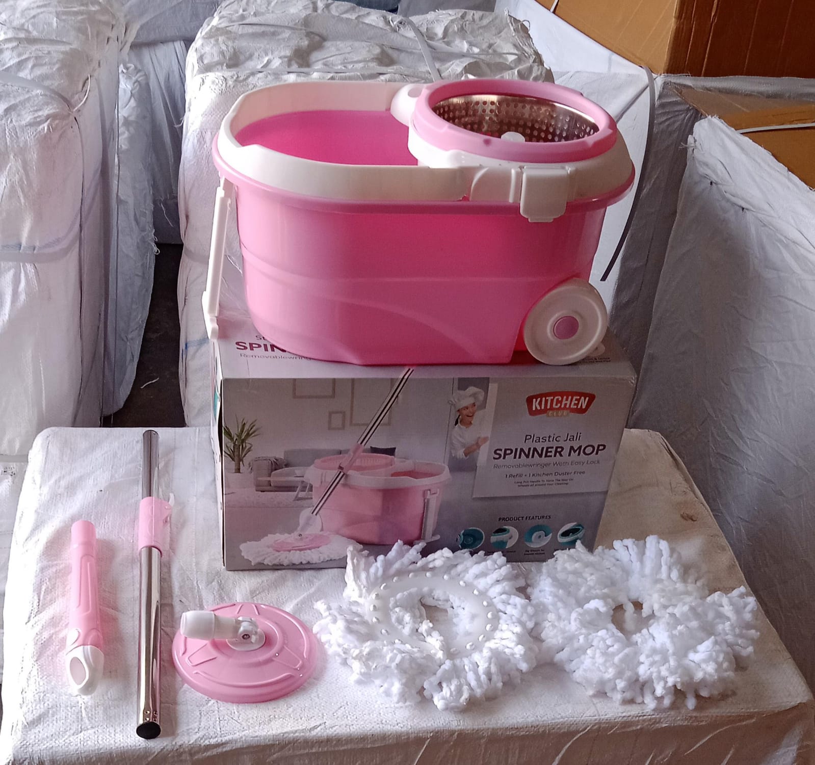 Spin Mop with Bucket for Floor Cleaning - Magic Mop Set with Steel Spin, Mop Stick, and Bucket for Home & Office - Image 6