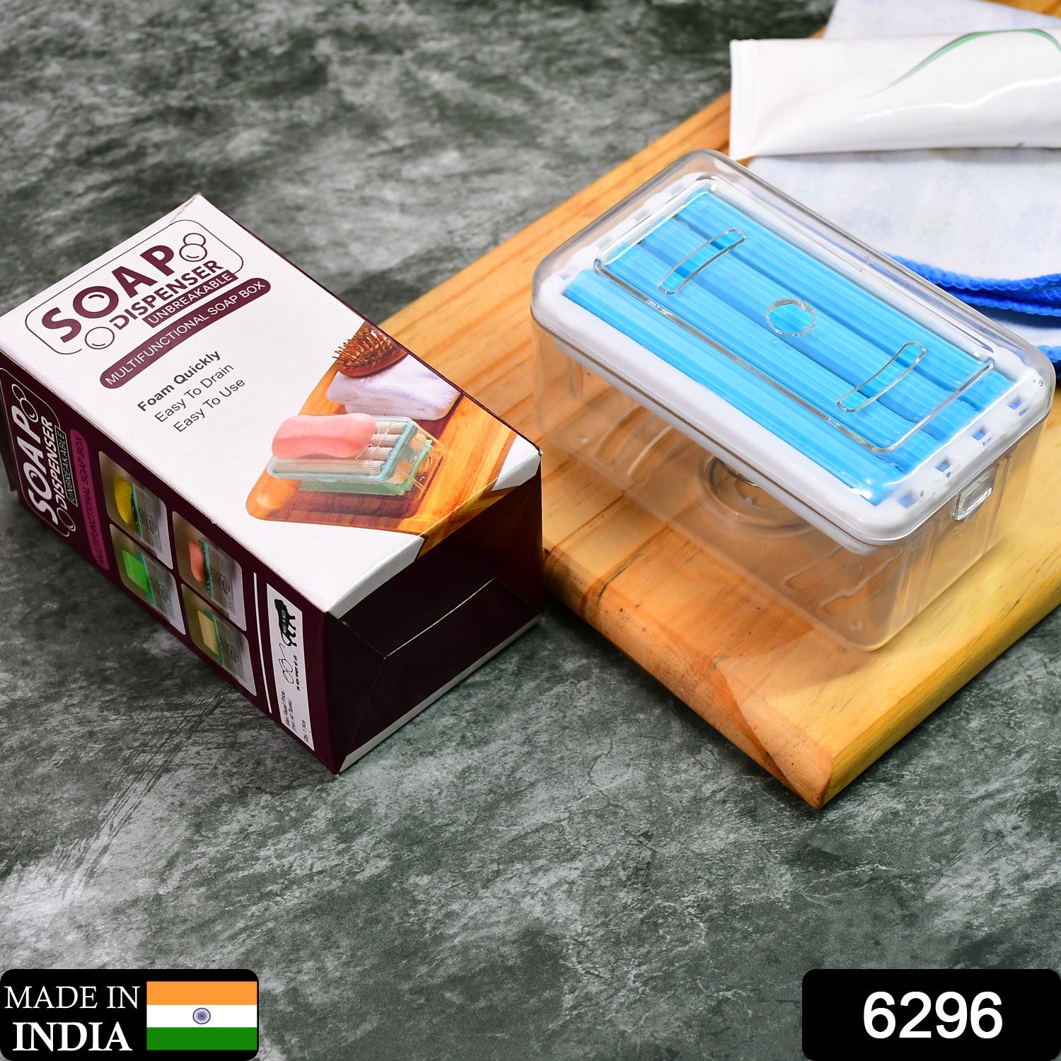 2-in-1 Portable Soap Dish & Dispenser – Multifunctional Soap Holder with Roller & Drain Holes for Bathroom, Kitchen, Home Use (1 Pc) - Image 2