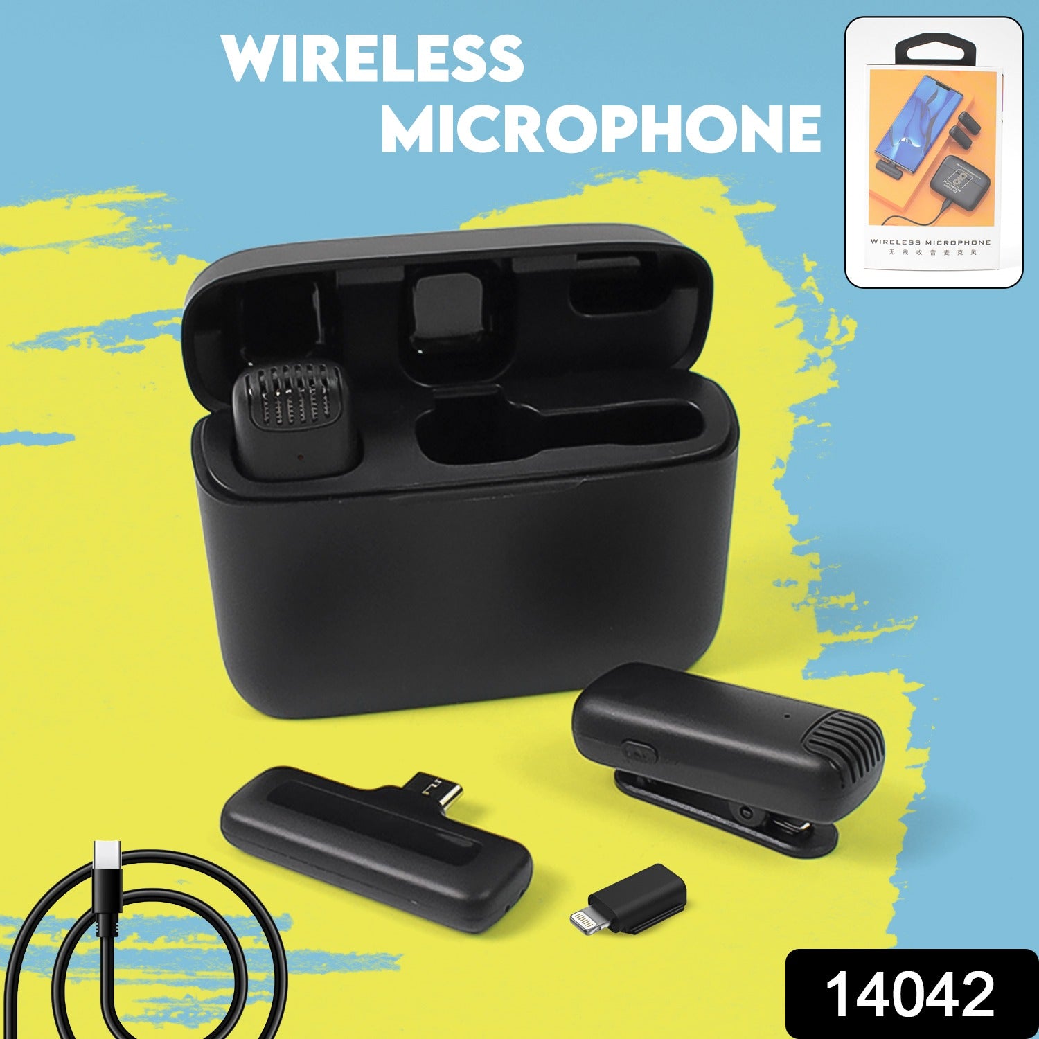 Wireless Microphones, Collar Mic for All Smart Phone / Type-C (1 Set) - Image 3