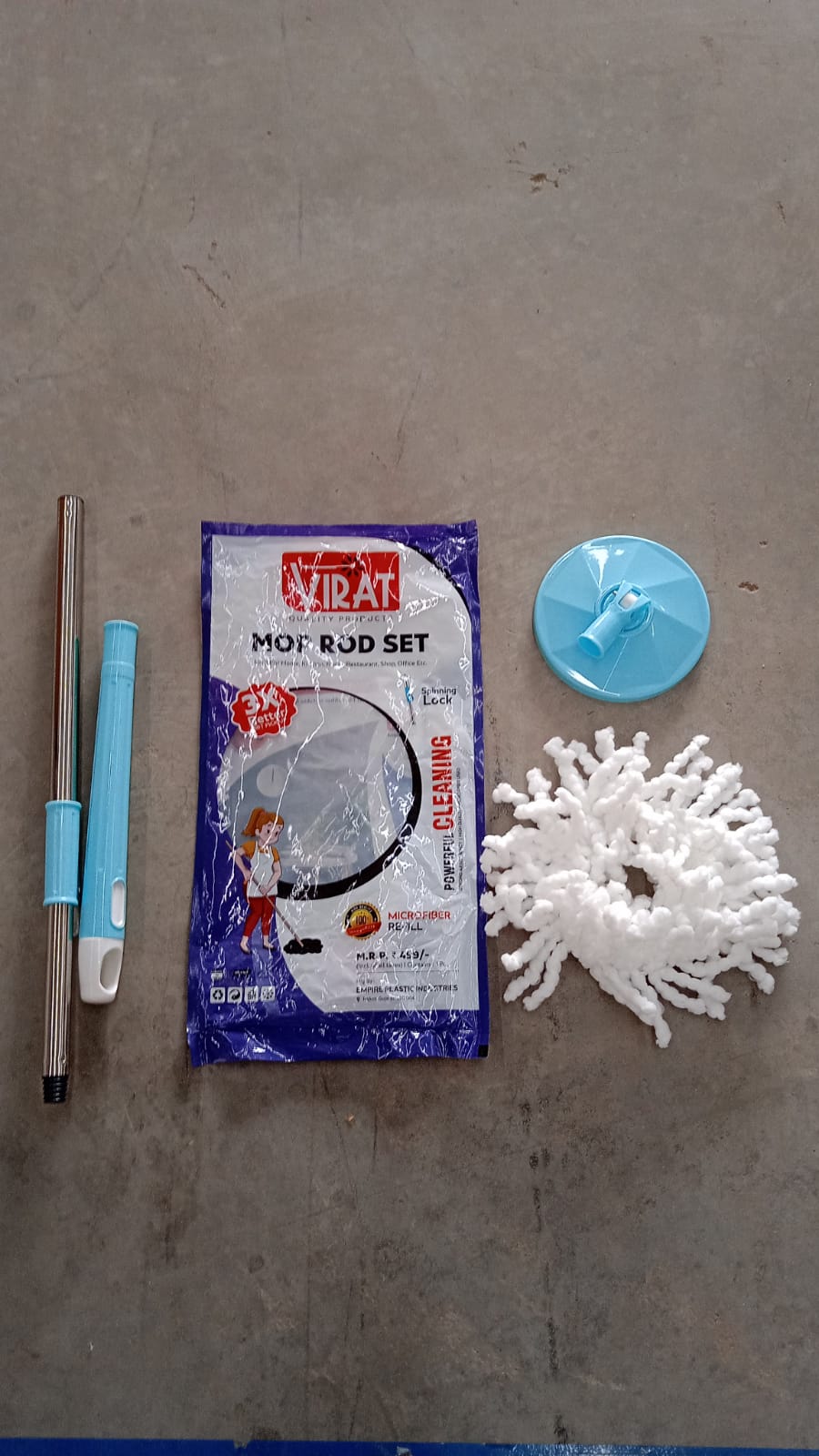 Home Cleaning Stainless Steel 360° Rotating Pole - Microfiber Mop with Adjustable Rod Stick Mix Color) - Image 7