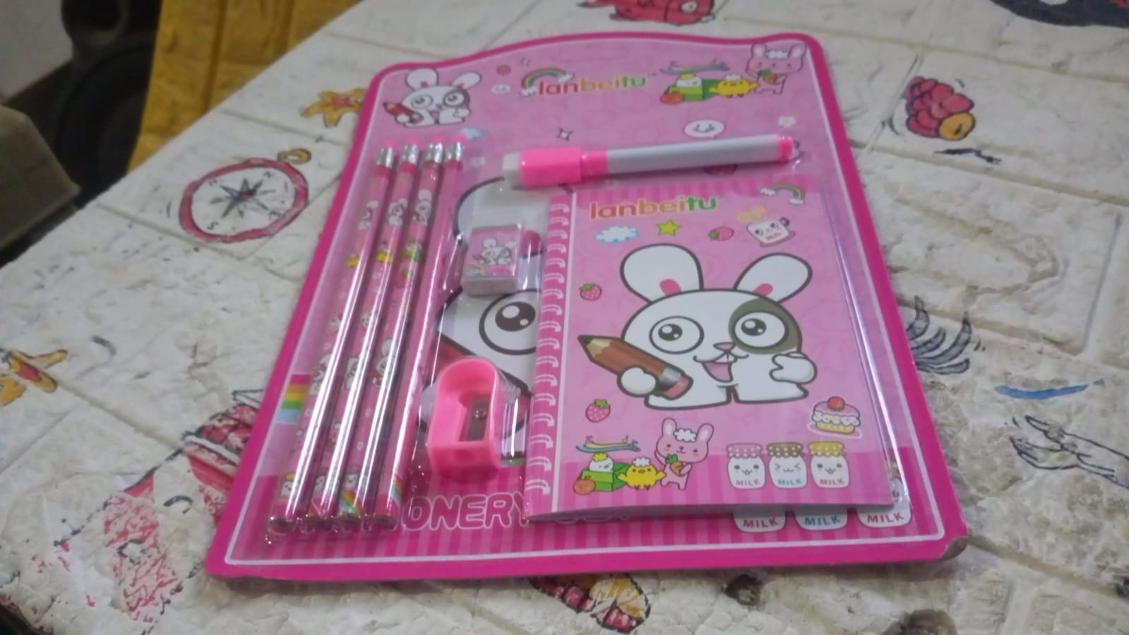 Kids' Stationery Kit: Wooden Pencils, Sharpener, Eraser, Diary (8 Pc Set) - Image 8