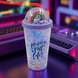 Sipper Bottle with Straw, LED Glow Light for Kids/Tumbler with Straw/Vacuum Flask/Sipper Plastic Tumbler/Sipper Bottle with Straw (Pack of 1)