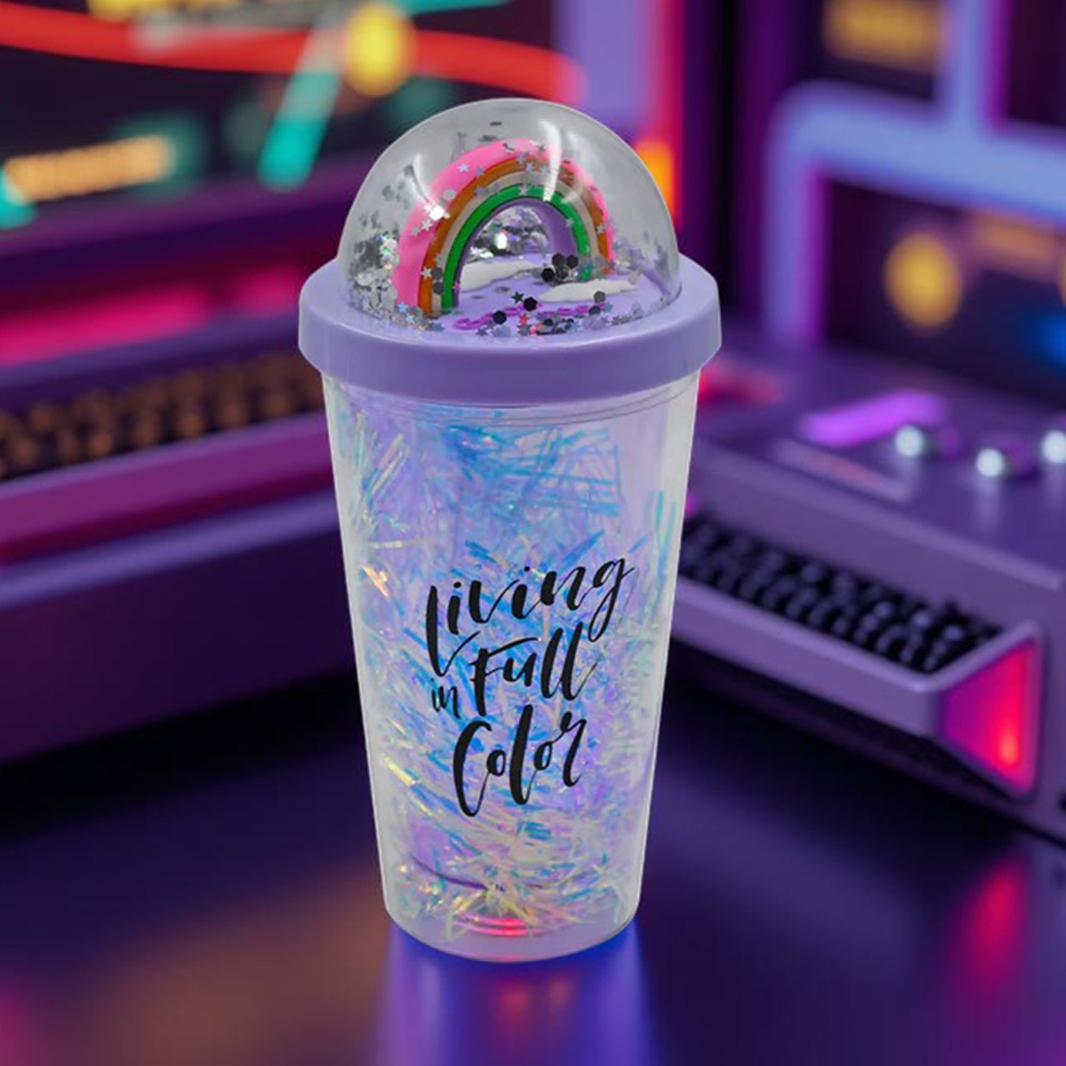 Sipper Bottle with Straw, LED Glow Light for Kids/Tumbler with Straw/Vacuum Flask/Sipper Plastic Tumbler/Sipper Bottle with Straw (Pack of 1)