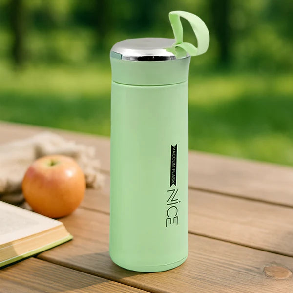 Water bottle 400ml leak proof, glass water bottle with daily water intake for gym and children, Nice Bottle (1 pc / Light Green Color) - Image 4