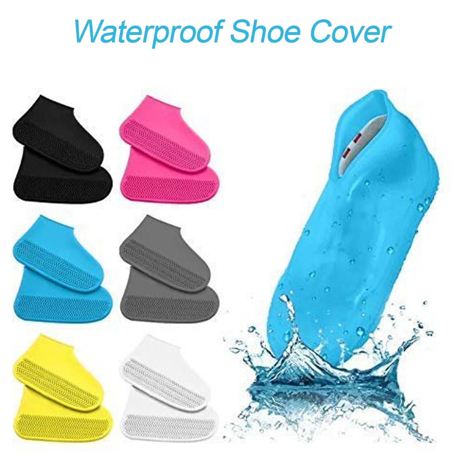 Non-Slip Silicone Rain Reusable Anti skid Waterproof Fordable Boot Shoe Cover (Mix Color) - Image 6