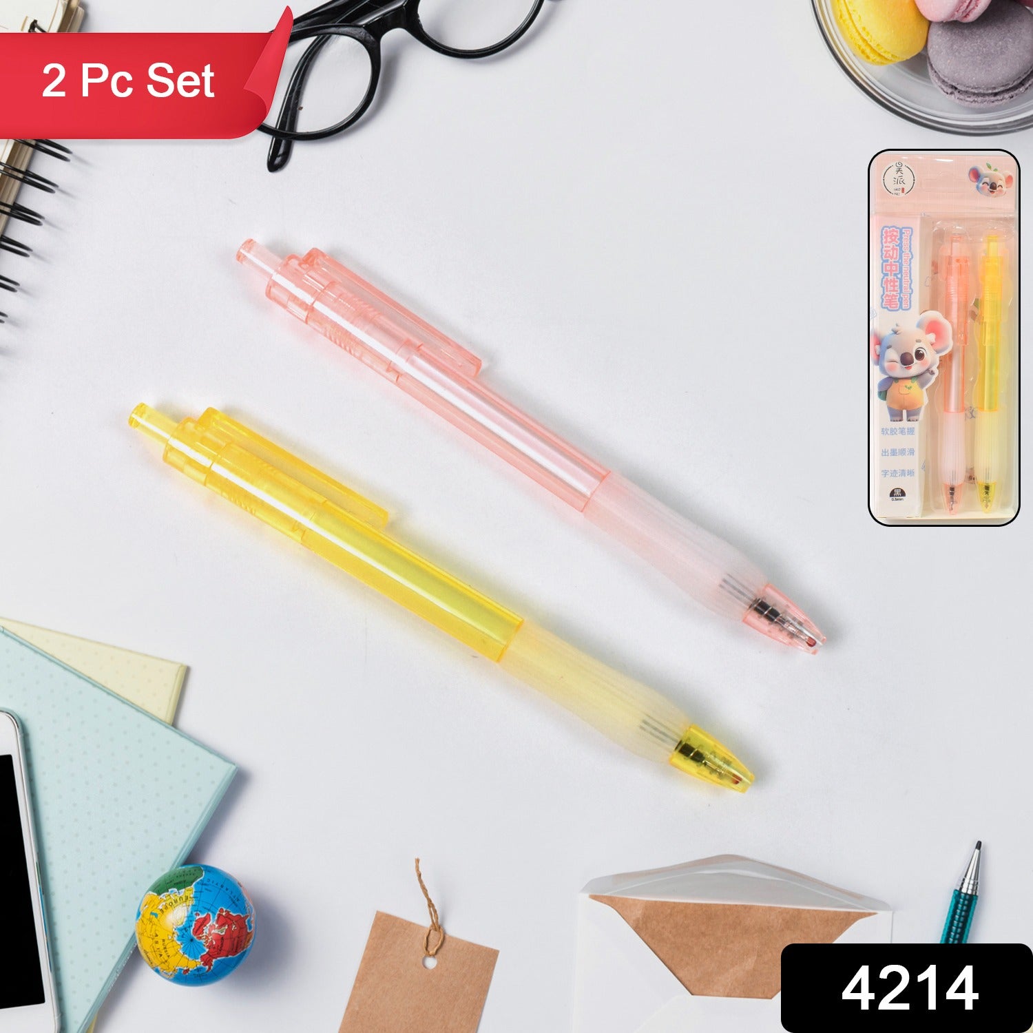 Lightweight Ball Point Pen, Smooth Writing Black Ball Pens (2 Pc Set) - Image 2