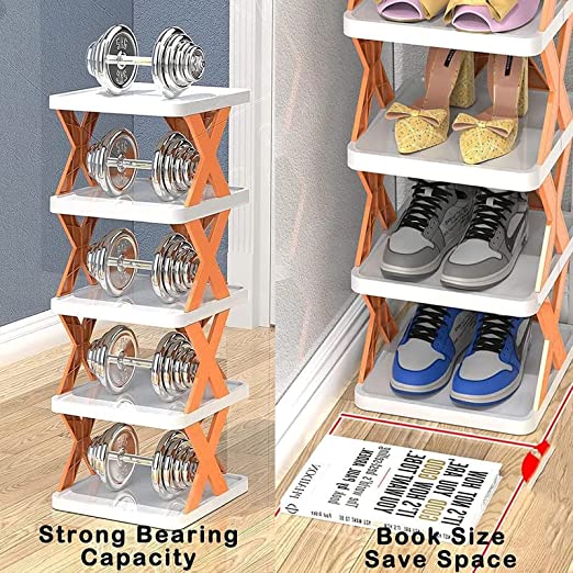 4 LAYER SHOES STAND, SHOE TOWER RACK SUIT FOR SMALL SPACES, CLOSET, SMALL ENTRYWAY, EASY ASSEMBLY AND STABLE IN STRUCTURE, CORNER STORAGE CABINET FOR SAVING SPACE - Image 4