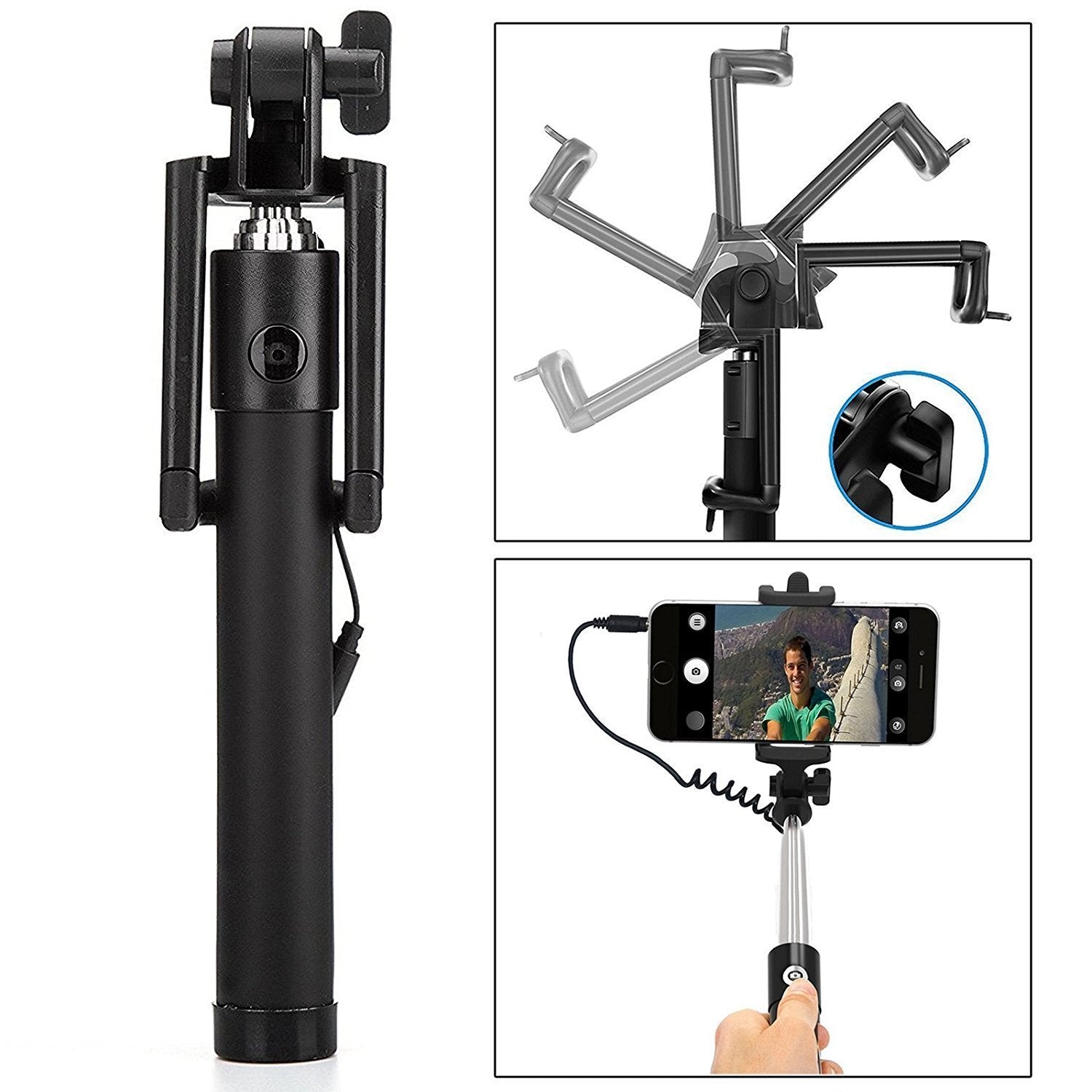 Selfie Sticks Box with Aux Wire for All Smart Phones - Image 4