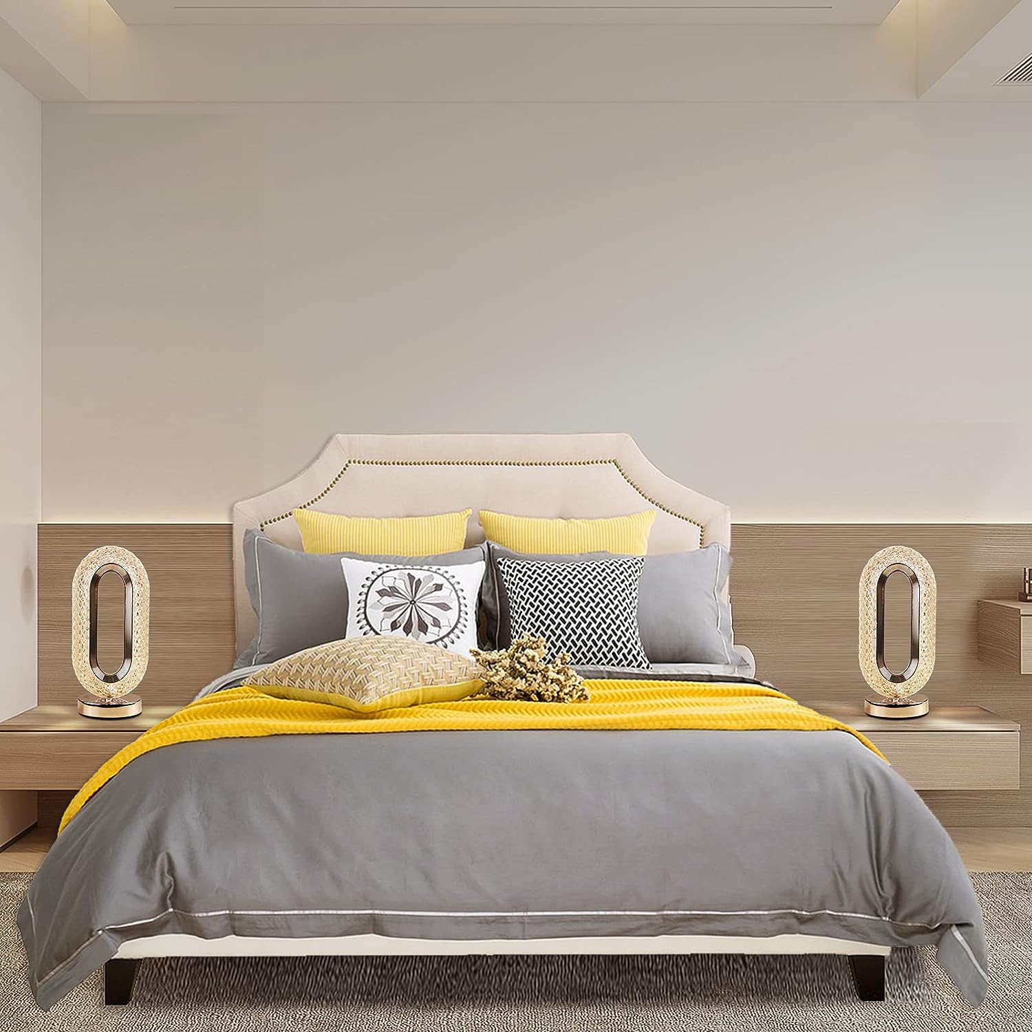 Touch Control Crystal Table Desk Lamp, 3-Way Dimmable Light, USB Rechargeable Crystal Diamond Table Lamp, Exquisite Night Stand Light Lamp Beside Lamp for Bedroom Living Room, Decorative Desk Lamp, Diwali - Image 6