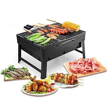Folding Barbeque Charcoal Grill Oven (Black, Carbon Steel) - Image 3