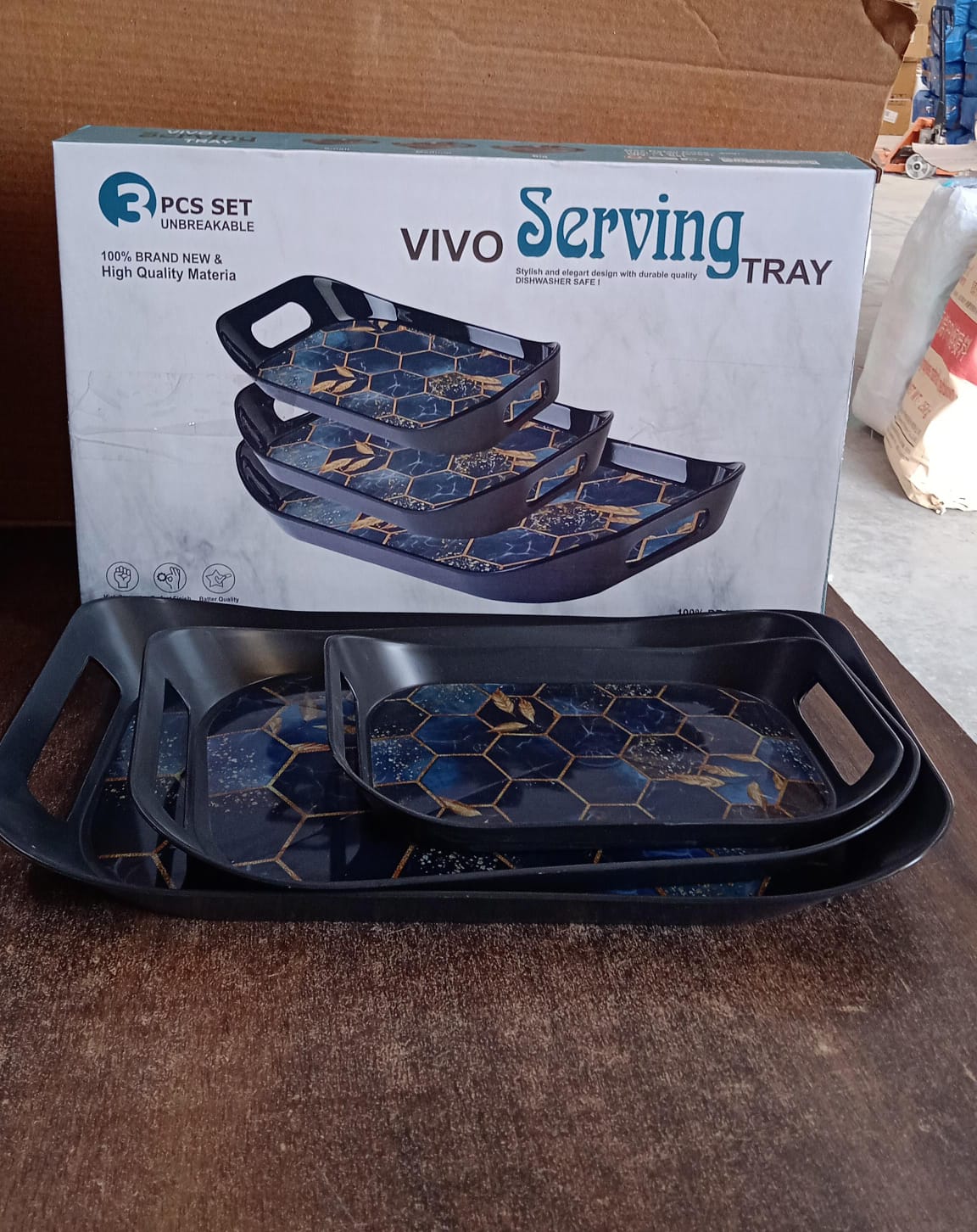 Premium Plastic Serving Tray (3 Pc) - Image 8