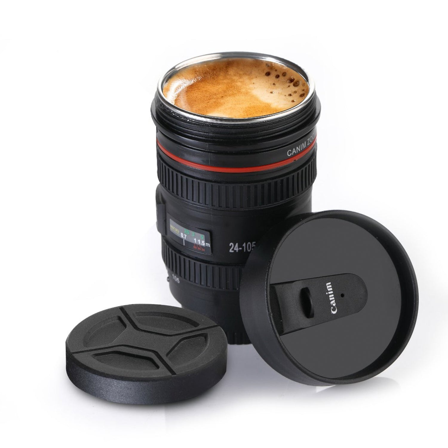Plastic Camera Lens Stainless Steel Coffee Mug - Image 5