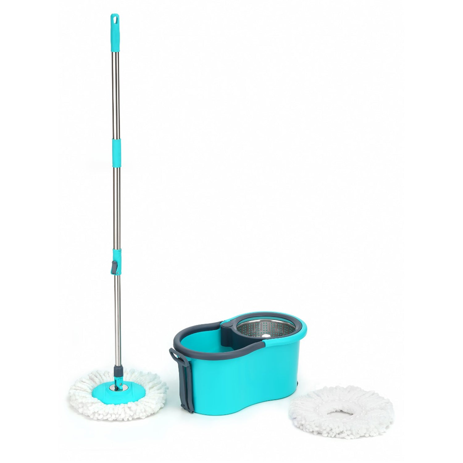 Quick Spin Mop With Steel Spin, Bucket Floor Cleaning, Easy Wheels & Big Bucket, Floor Cleaning Mop with Bucket - Image 4