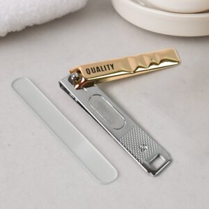 Cute Nail Clipper with Nail Catcher, Nail File - Stainless Steel (1 Pc)