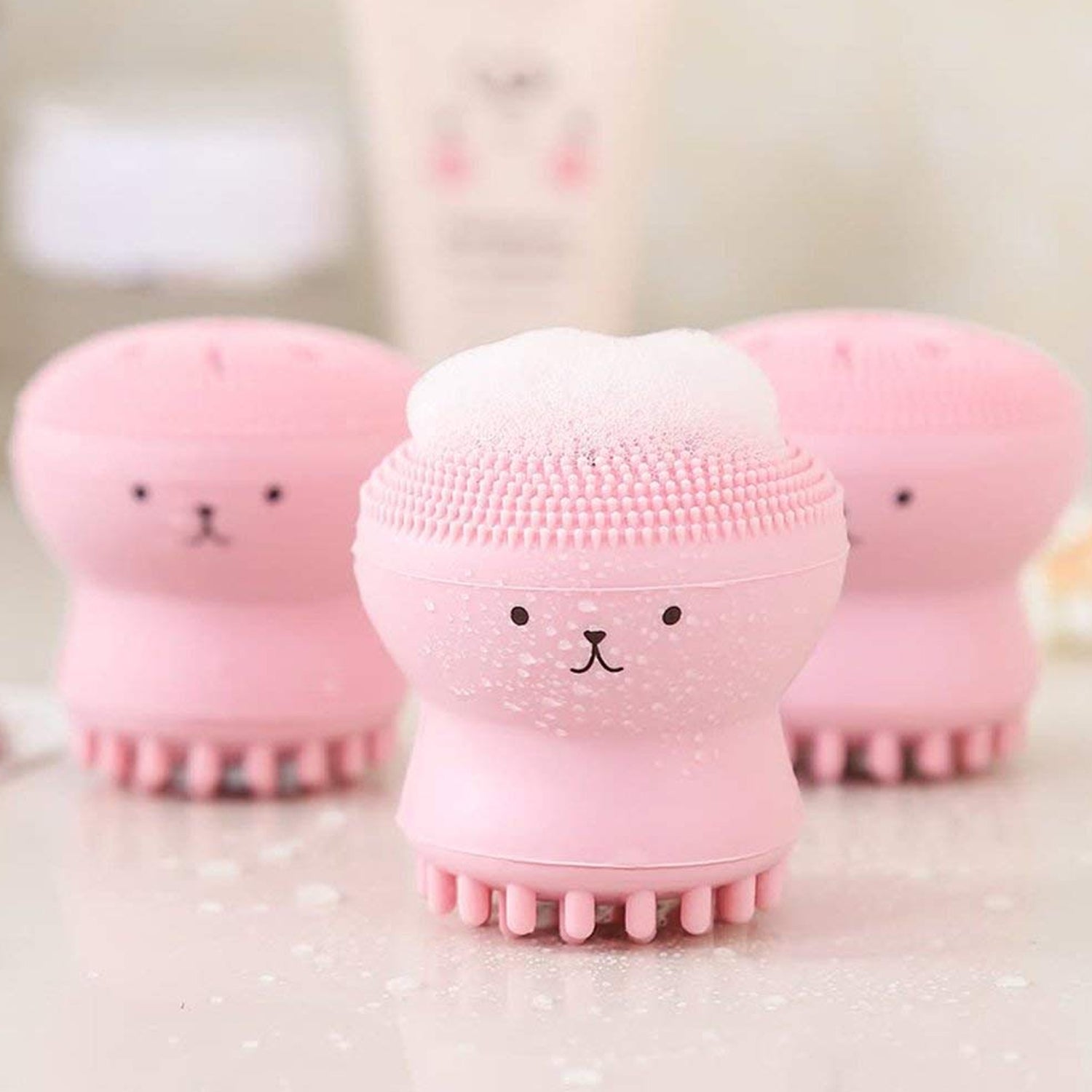 Facial Cleansing Brushes, Cute Octopus Shape Silicone Face Scrubber Massager Skincare Tool (1PC) - Image 8