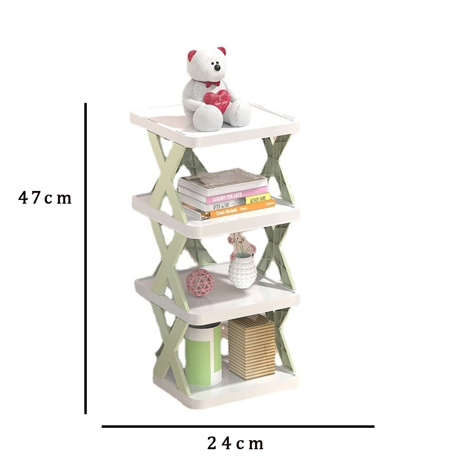 4 LAYER SHOES STAND, SHOE TOWER RACK SUIT FOR SMALL SPACES, CLOSET, SMALL ENTRYWAY, EASY ASSEMBLY AND STABLE IN STRUCTURE, CORNER STORAGE CABINET FOR SAVING SPACE - Image 8