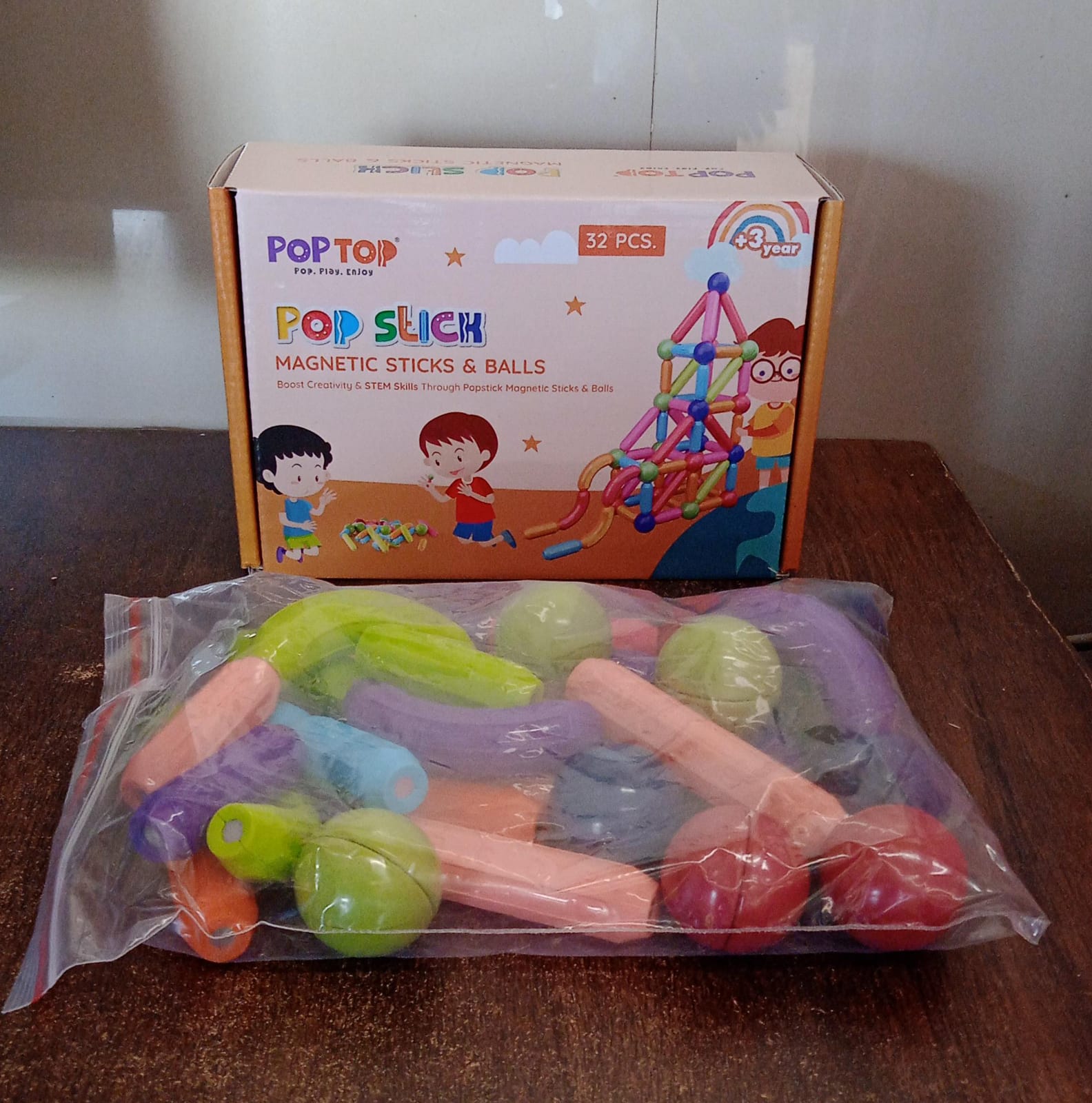 Magnetic Sticks Building Blocks Learning Toy for Kids (32 Pc) - Image 7