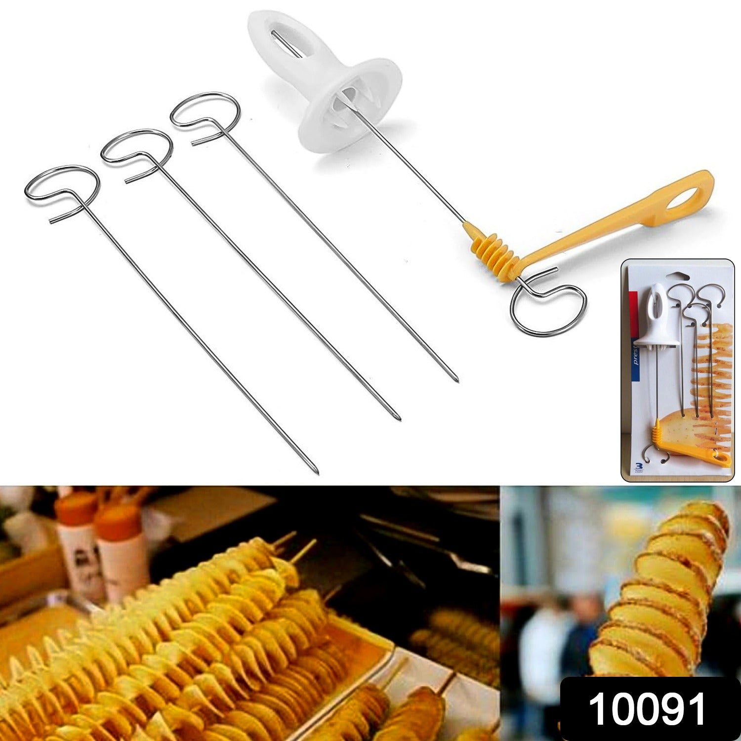 1 Set Potato Spiral Cutter, Potato Twister (4 Spits) - Image 2